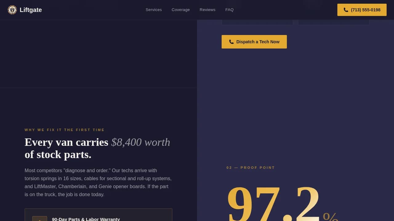 Liftgate — Rapid Garage Door Service Landing Page Template