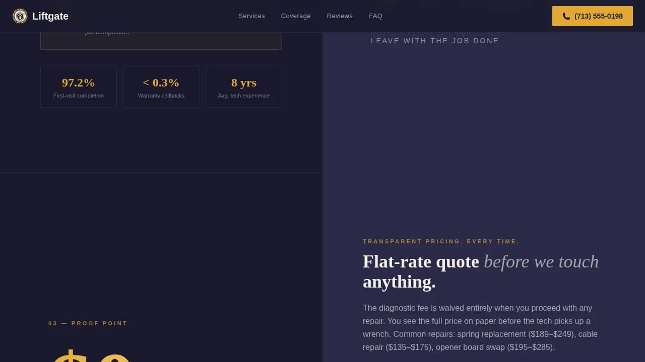 Liftgate — Rapid Garage Door Service Landing Page Template