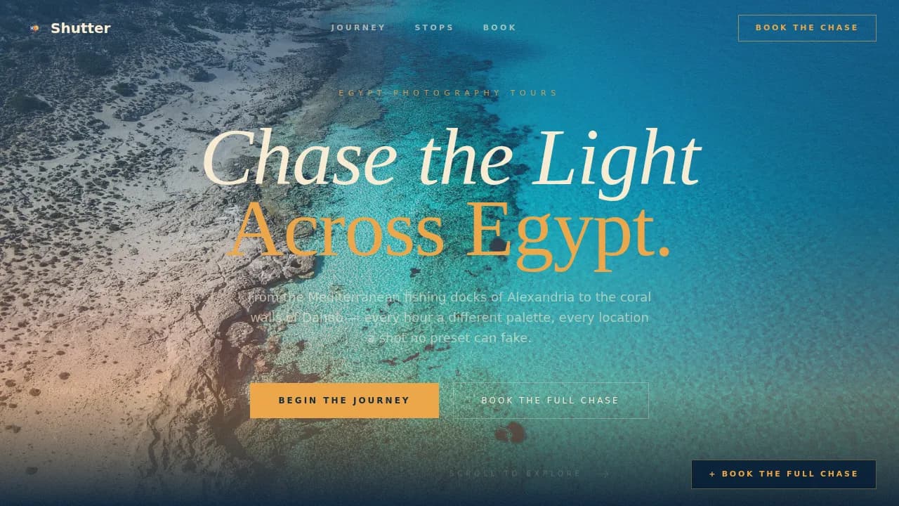 Shutter — Immersive Photography Tour Landing Page Template