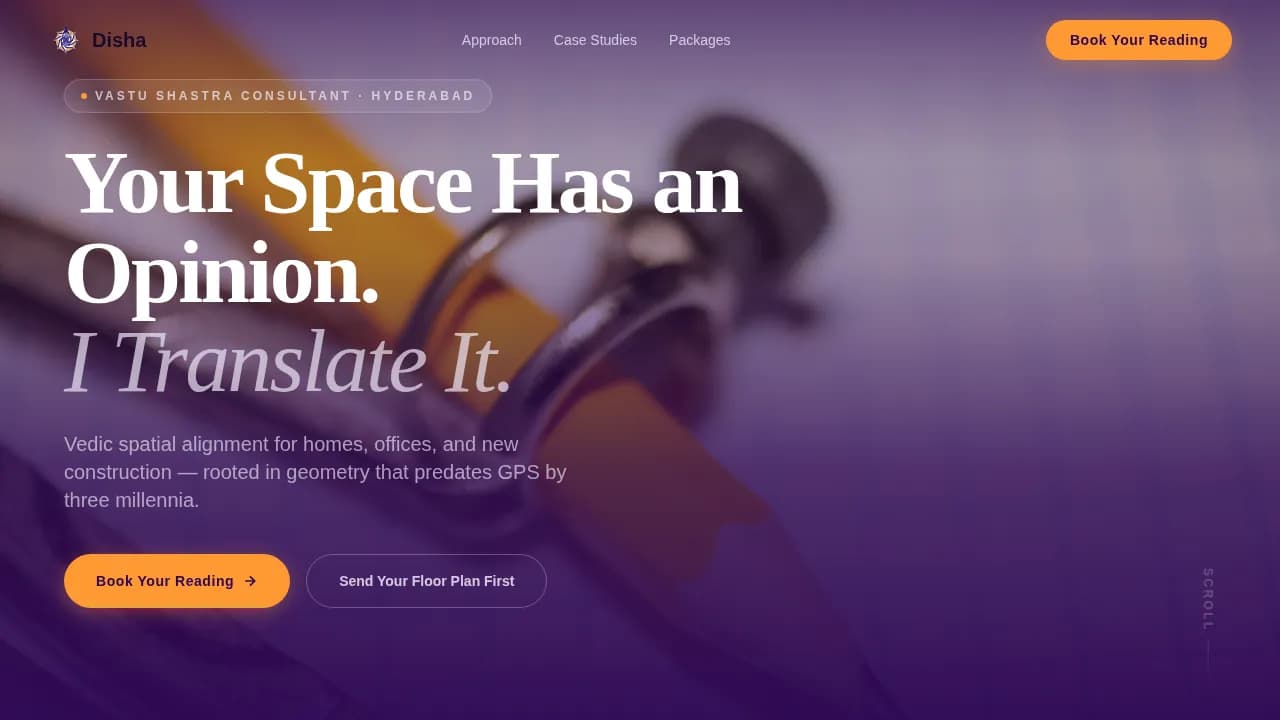 Disha — Holistic Space Design Consultation Landing Page Template