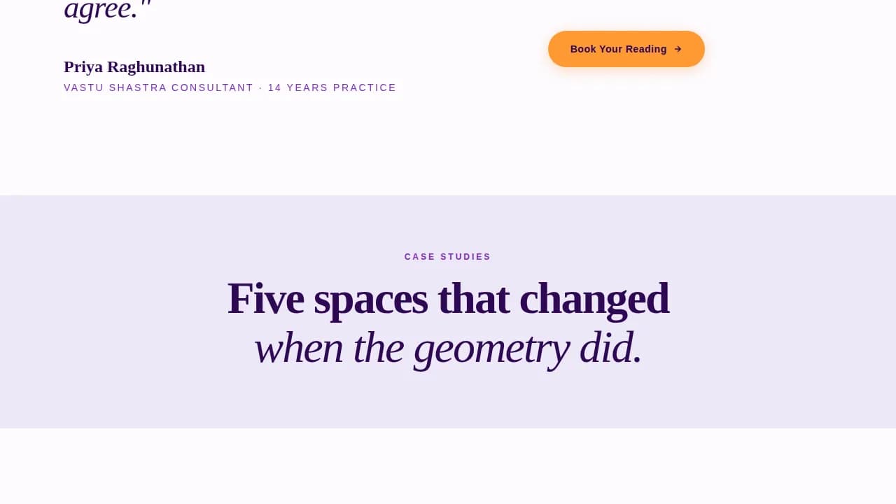 Disha — Holistic Space Design Consultation Landing Page Template