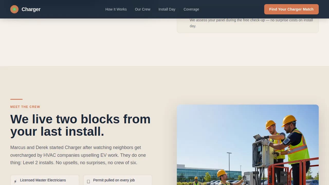 Charger - Professional EV Charger Installation Landing Page Template