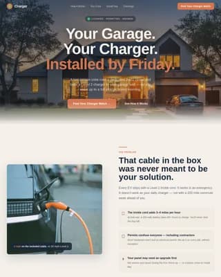 Charger - Professional EV Charger Installation Landing Page Template