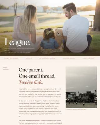 League — Compelling Youth Athletics Landing Page Template