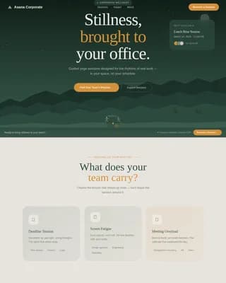Asana - Corporate Yoga Wellness Landing Page Template