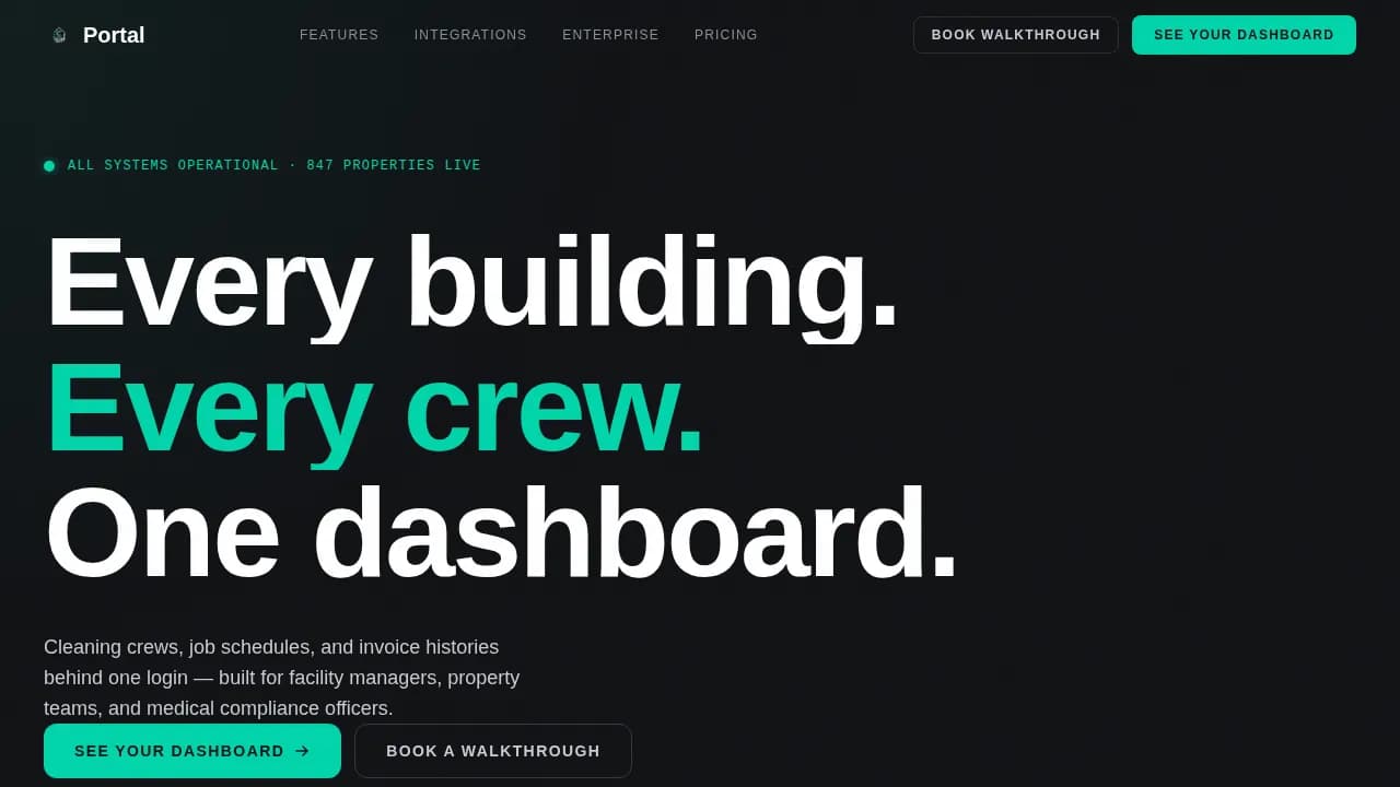 Portal — Smart Cleaning Management Landing Page Template