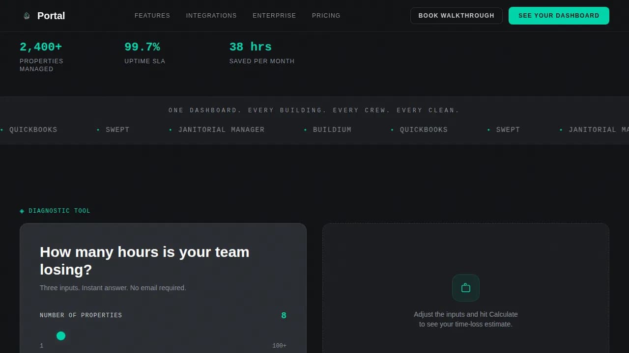 Portal — Smart Cleaning Management Landing Page Template