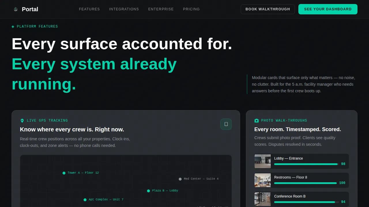 Portal — Smart Cleaning Management Landing Page Template