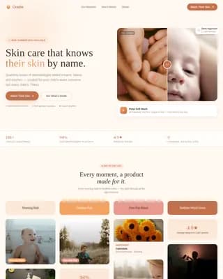 Cradle — Clinically Proven Baby Care Landing Page Template