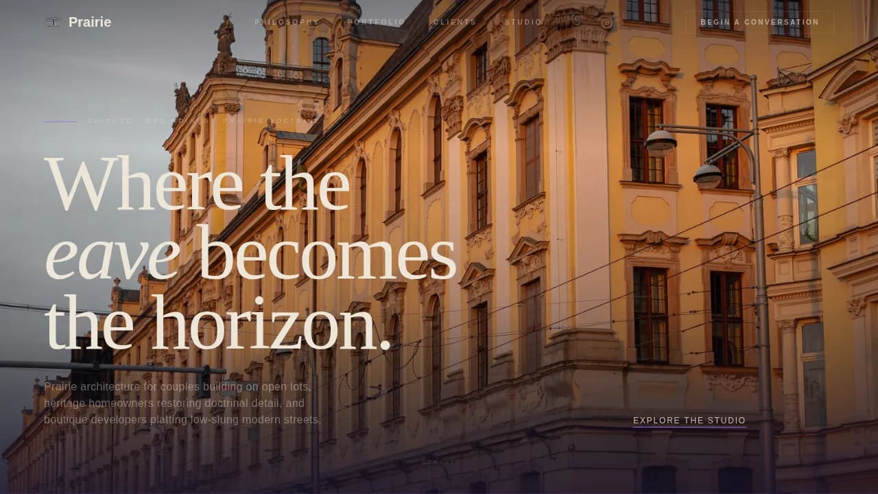 Prairie - Horizon-Drawn Architecture Landing Page Template
