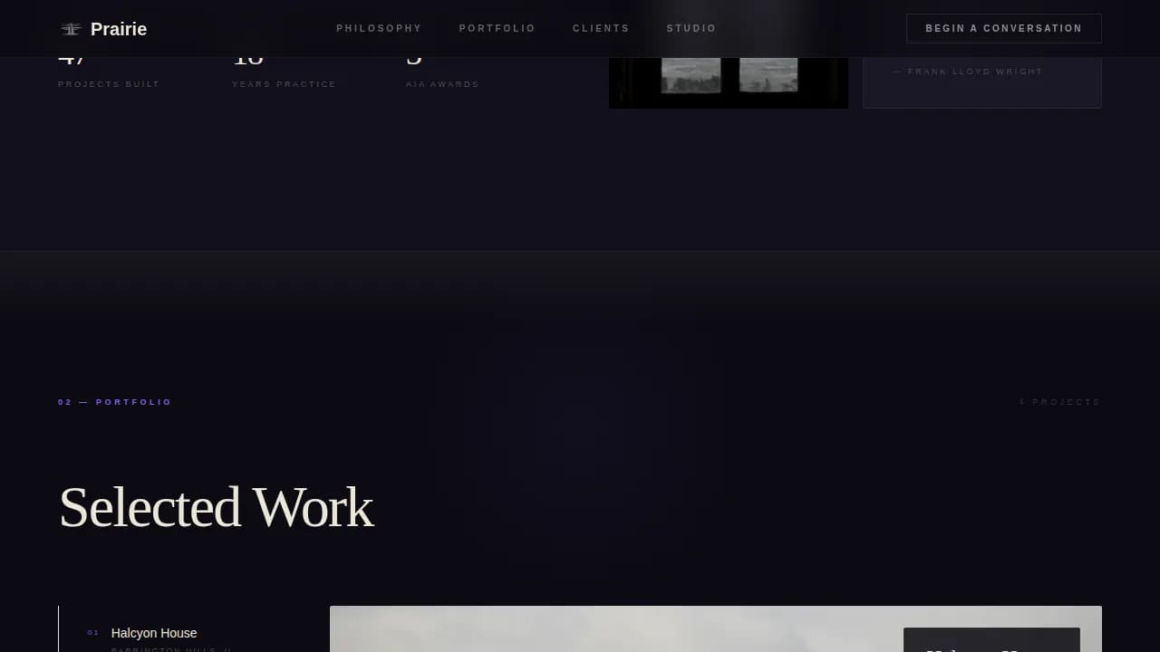 Prairie - Horizon-Drawn Architecture Landing Page Template