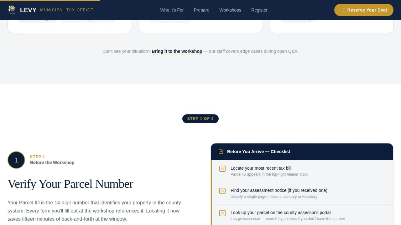 Levy — Reliable Municipal Taxation Landing Page Template