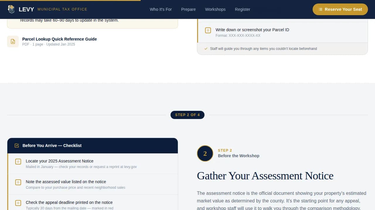 Levy — Reliable Municipal Taxation Landing Page Template