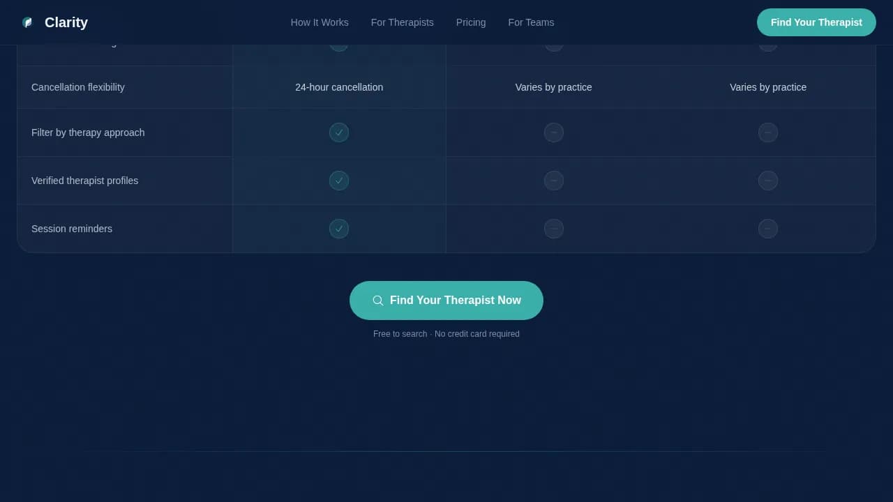 Clarity — Effortless Therapist Booking Landing Page Template