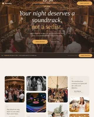 Serenade — Elegant Wedding Entertainment Landing Page Template