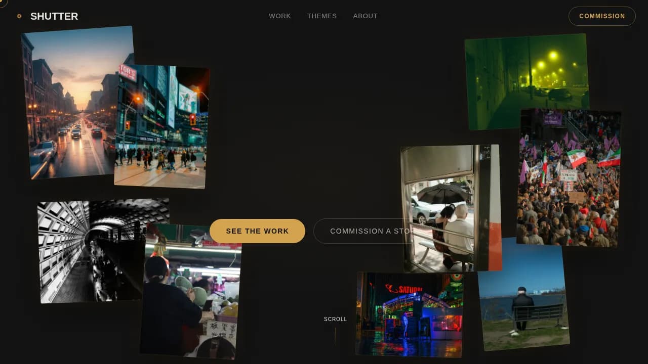 Shutter - Cinematic Documentary Photography Landing Page Template