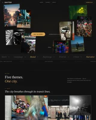 Shutter - Cinematic Documentary Photography Landing Page Template