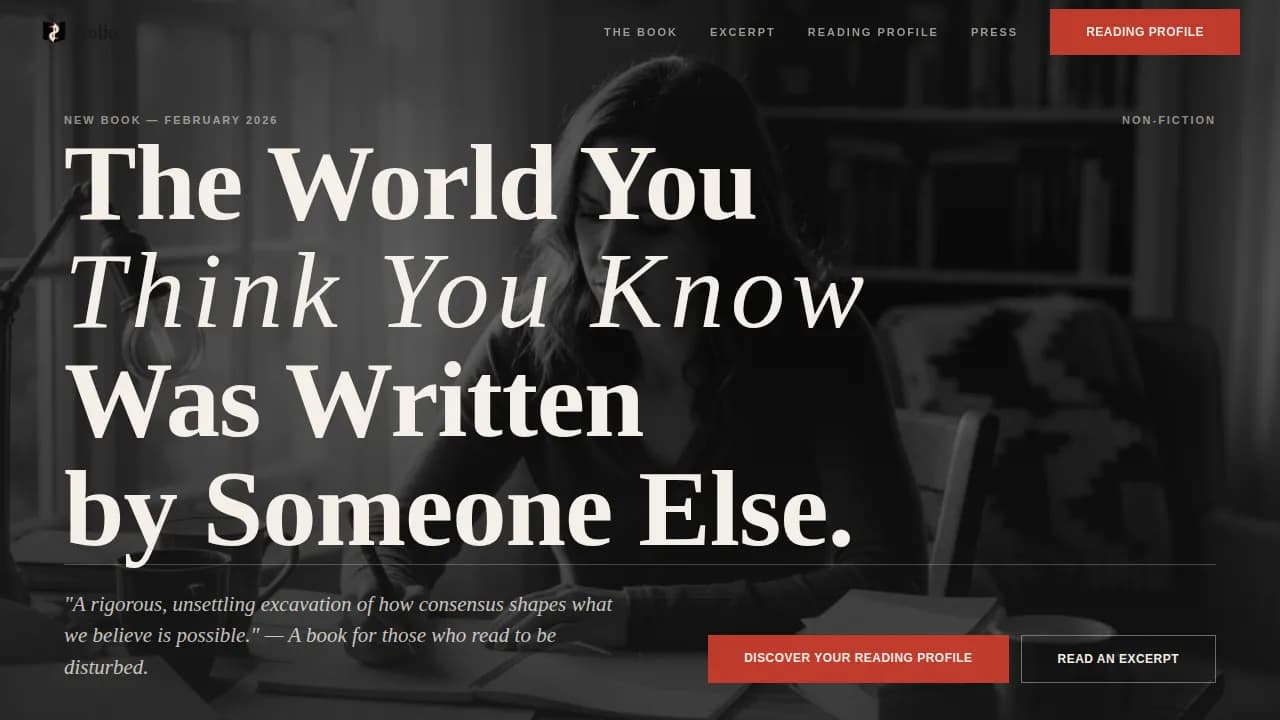 Author — Editorial Non-Fiction Writer Landing Page Template