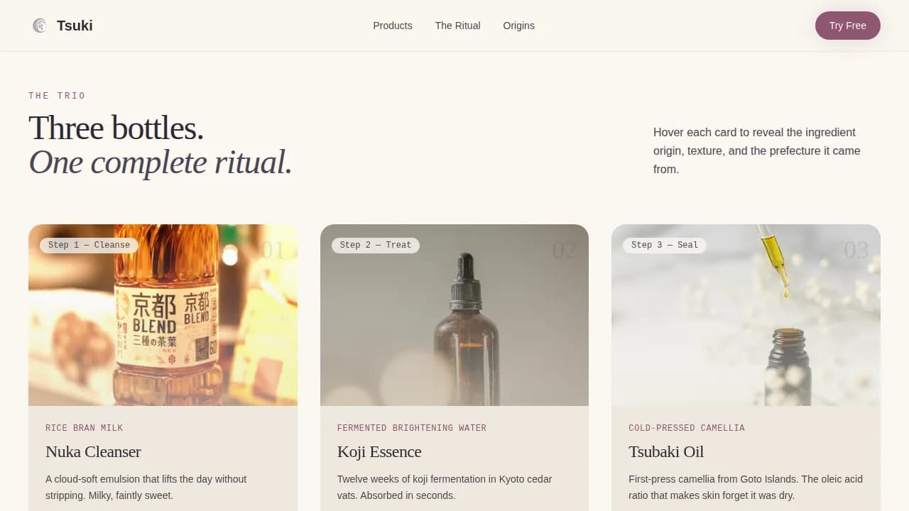 Essence — Ritual Japanese Skincare Landing Page Template