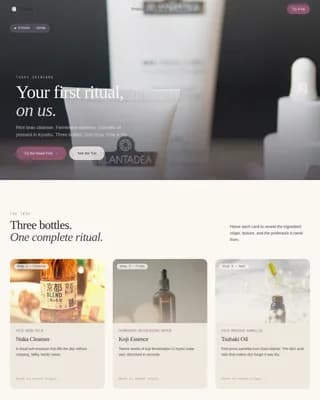 Essence — Ritual Japanese Skincare Landing Page Template