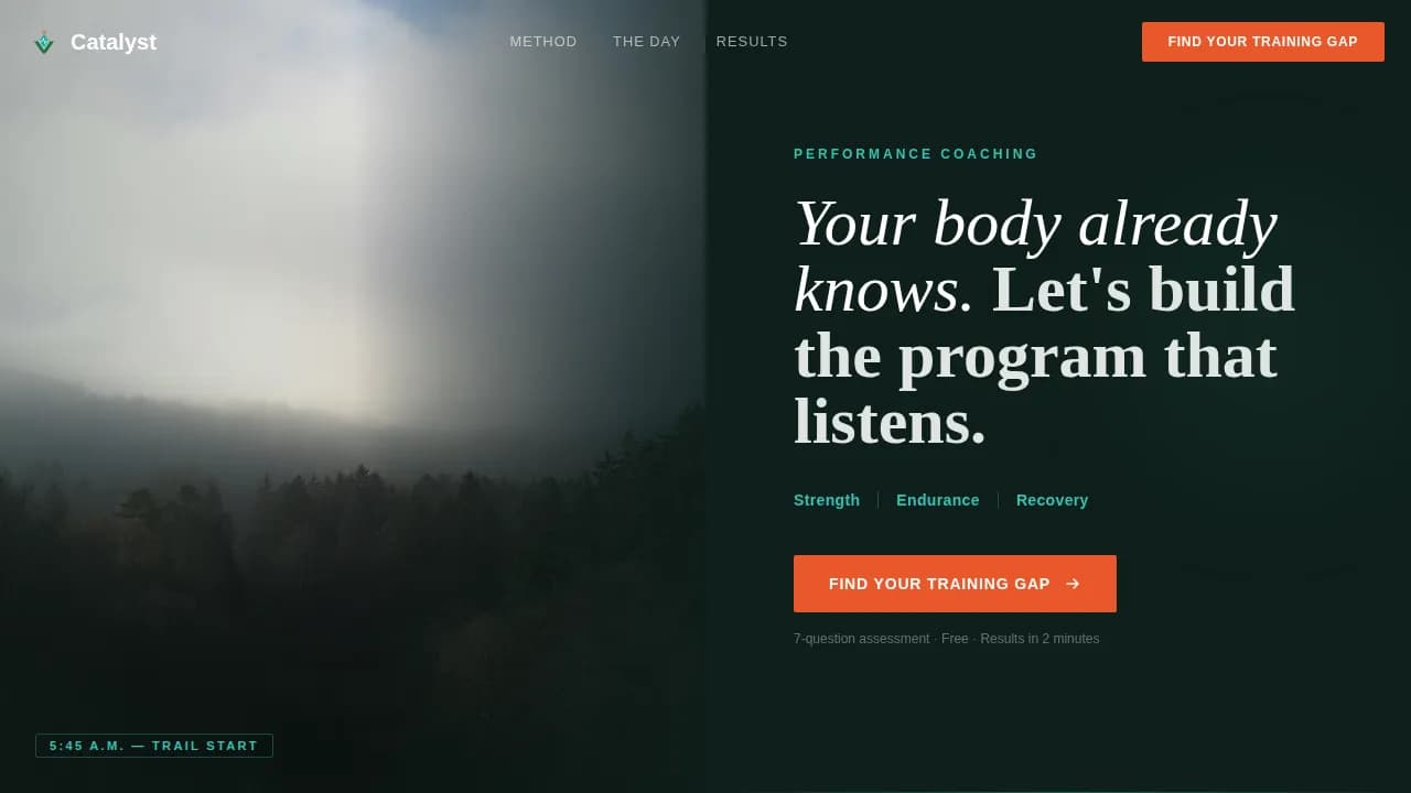 Accelerate — Performance Athletic Coaching Landing Page Template