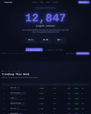 Nexus — Verified Next.js Plugin Library Landing Page Template