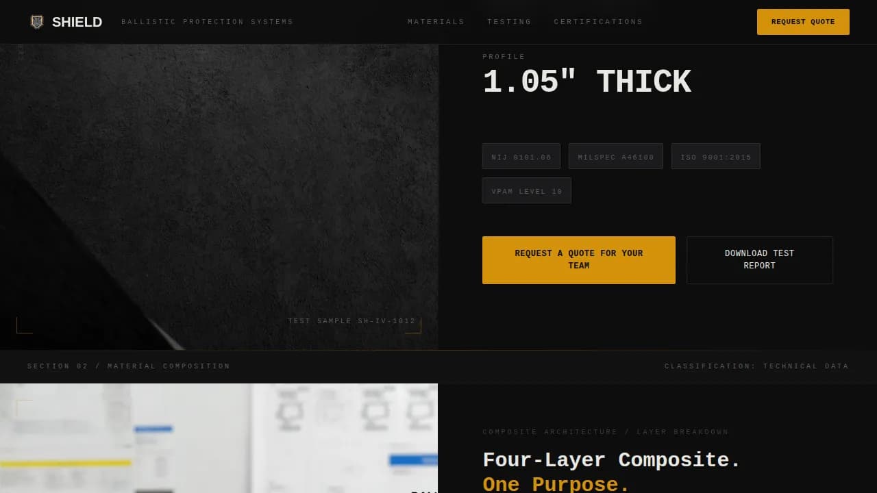Defend — Premium Body Armor Landing Page Template