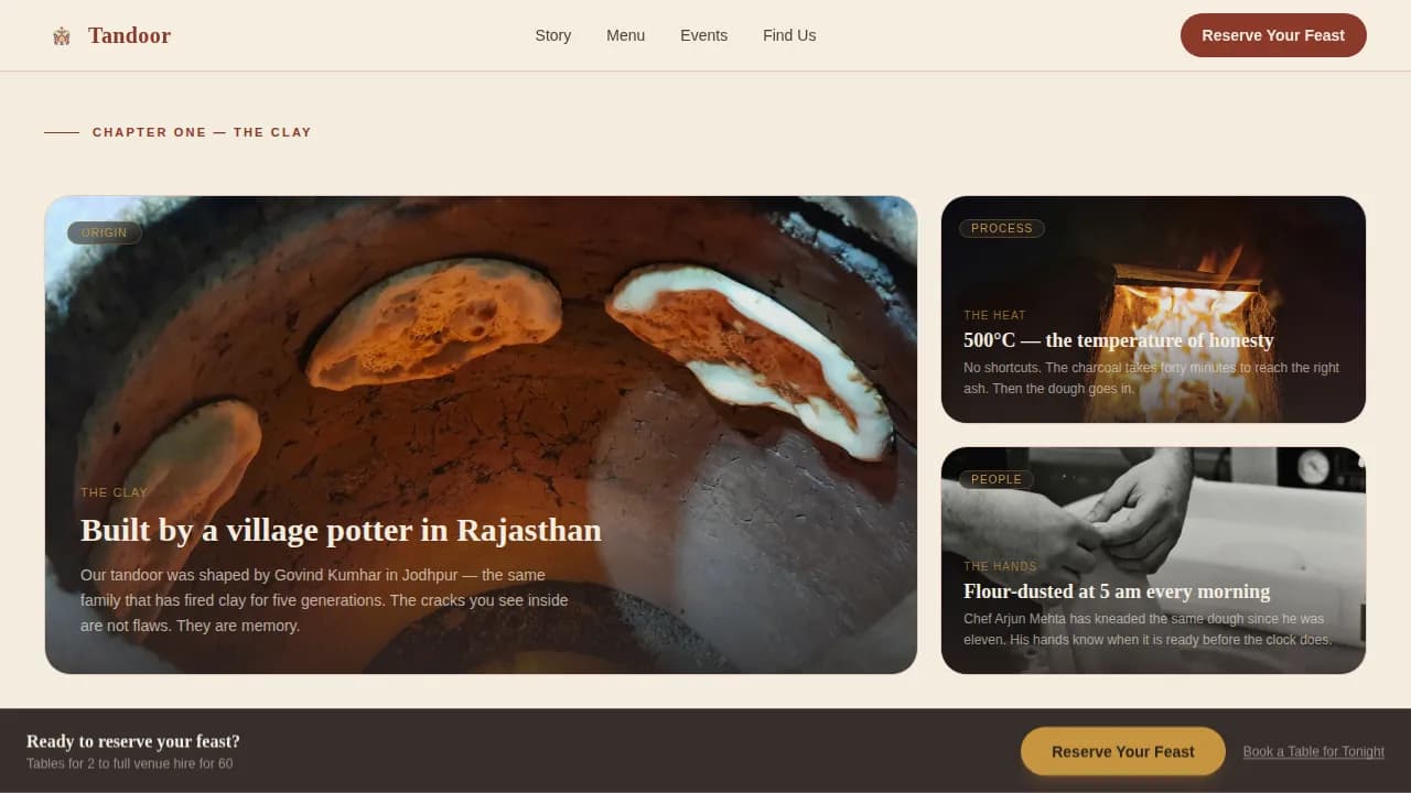 Ember — Authentic Indian Event Catering Landing Page Template
