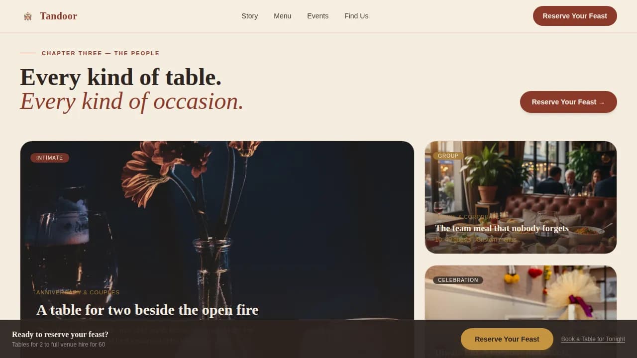 Ember — Authentic Indian Event Catering Landing Page Template
