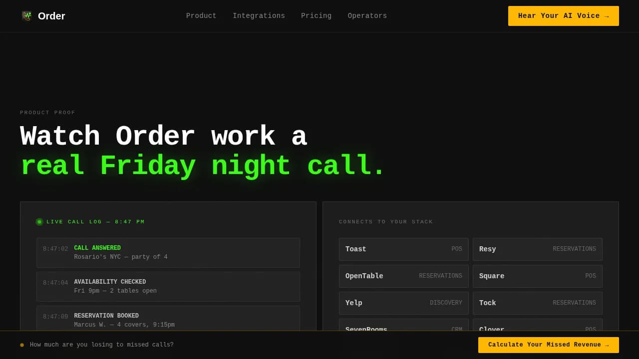 Reserve — Intelligent Restaurant Booking Landing Page Template