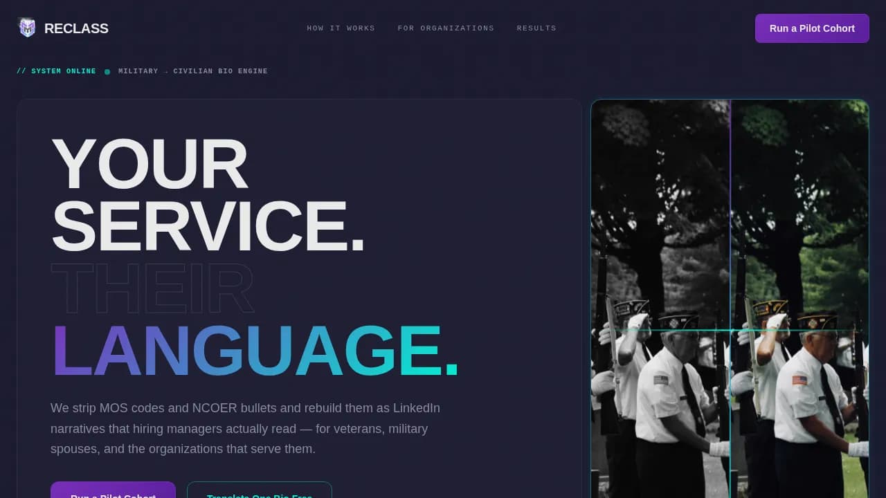 Veteran — Powerful Military Transition Landing Page Template