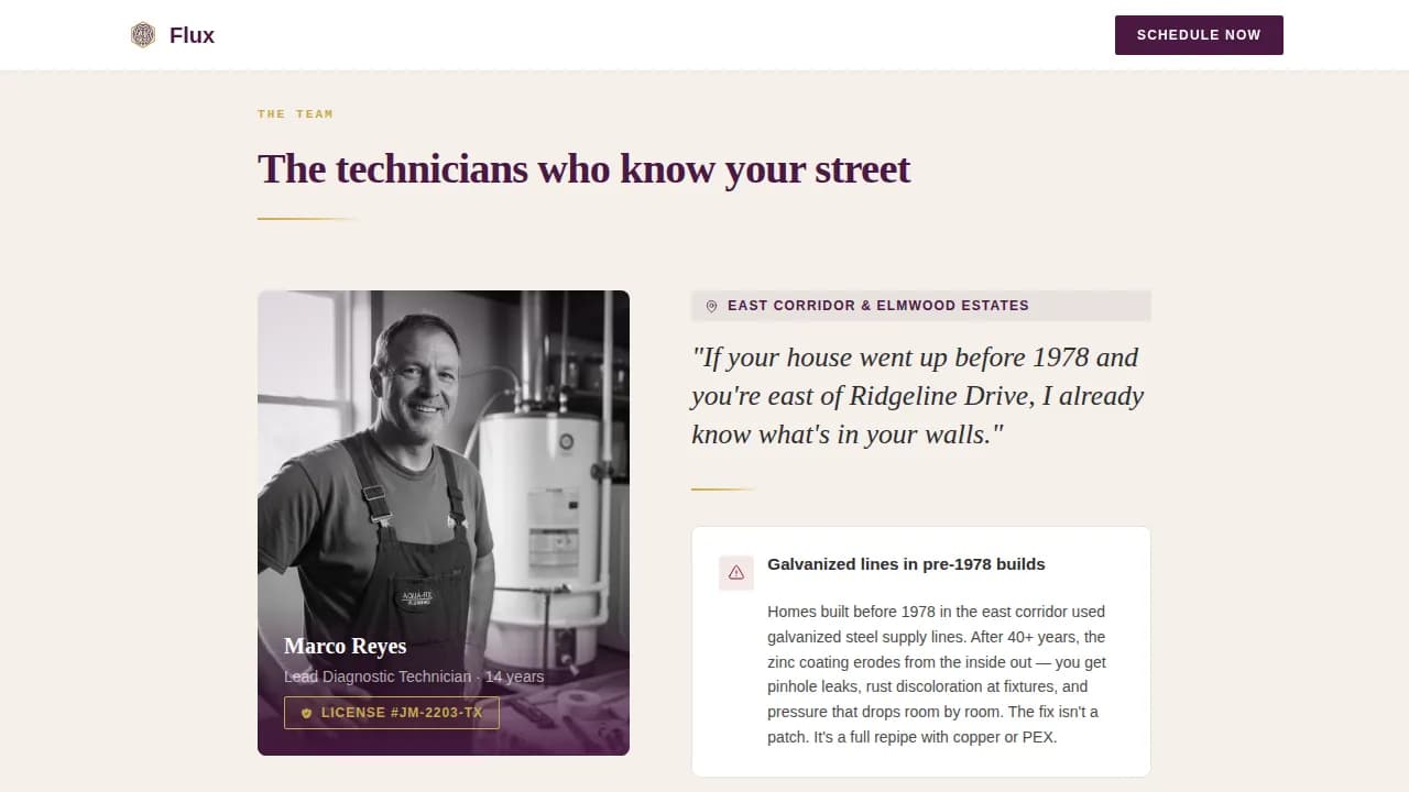 Local Master Plumber Service Area Website Template