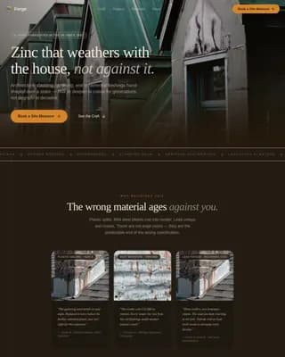 Forge - Handcrafted Zinc Fabrication Landing Page Template