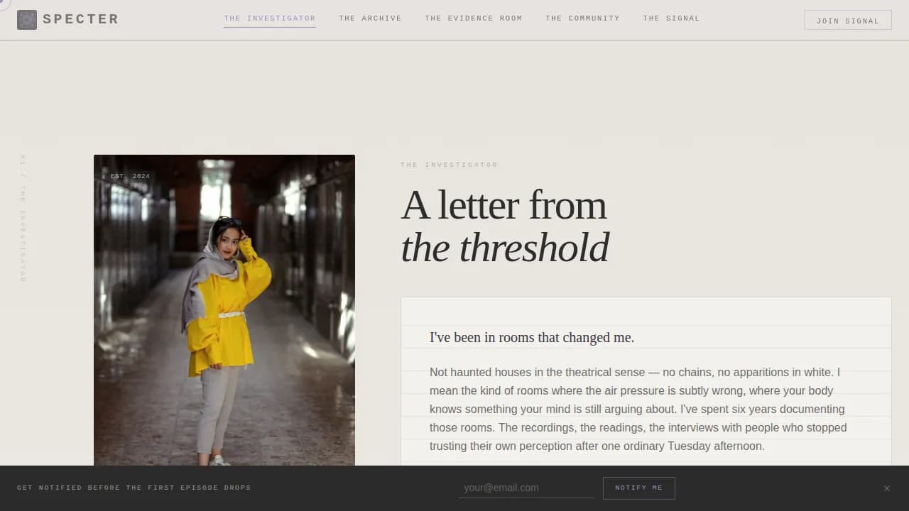 Phantom — Captivating Paranormal Content Landing Page Template