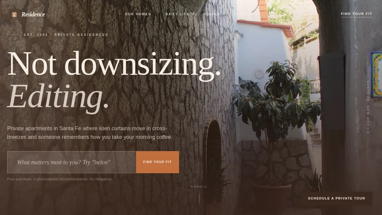 Sanctuary — Premier Senior Community Landing Page Template