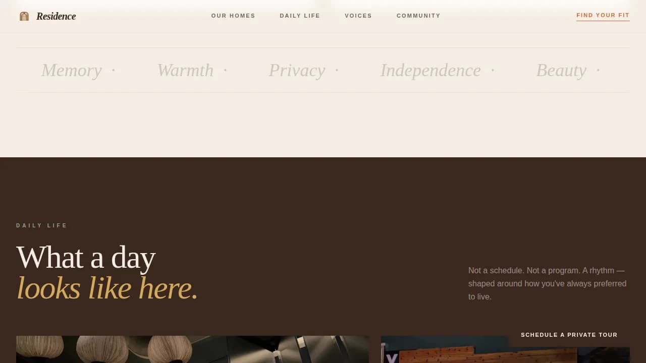 Sanctuary — Premier Senior Community Landing Page Template