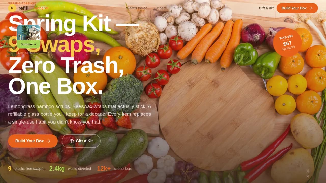 Renew — Eco-Conscious Subscription Box Landing Page Template