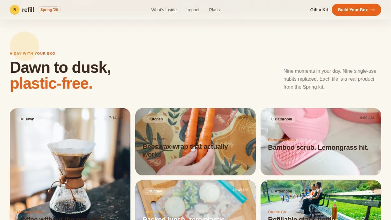 Renew — Eco-Conscious Subscription Box Landing Page Template