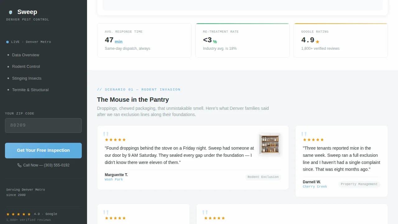 Pestreset — Premium Control Service Landing Page Template