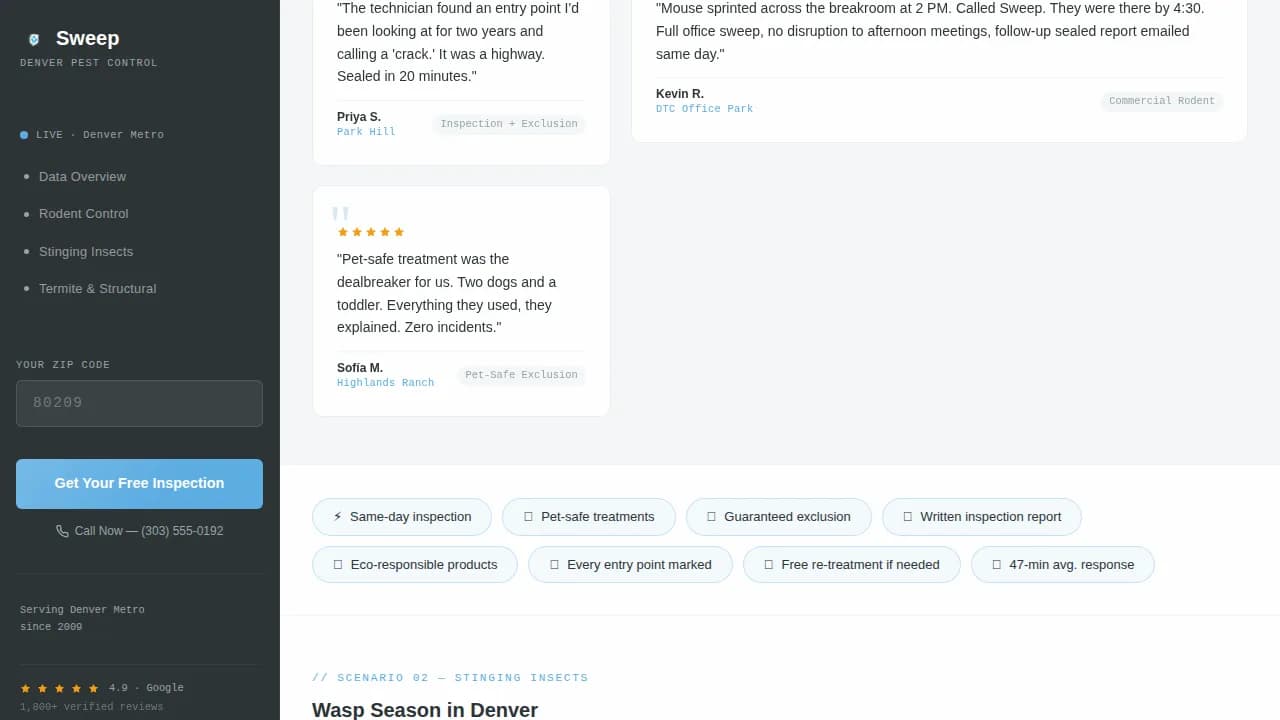 Pestreset — Premium Control Service Landing Page Template