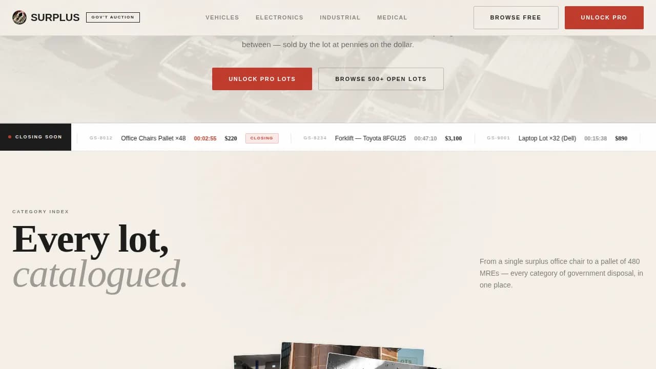 Liquidate — Smart Government Auction Landing Page Template