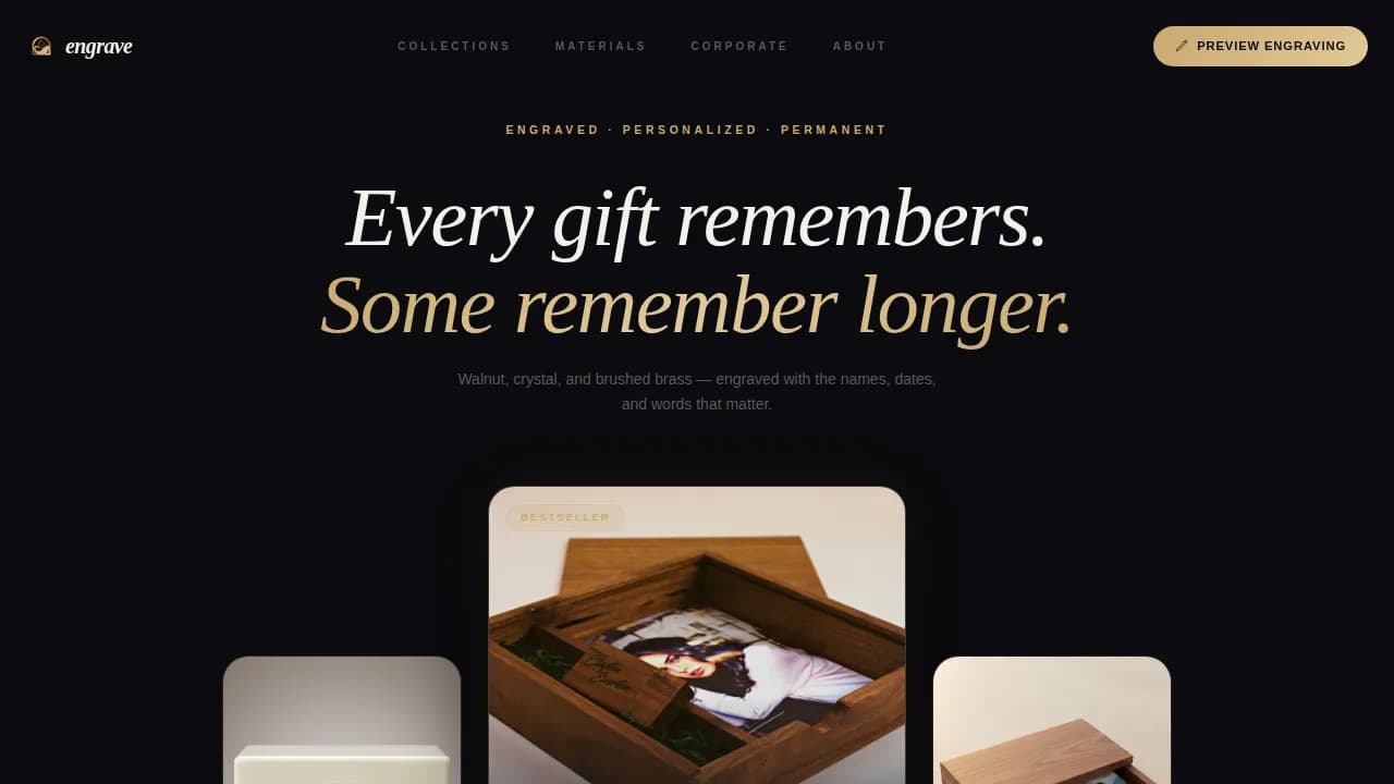 Bespoke — Premium Personalized Gifts Landing Page Template
