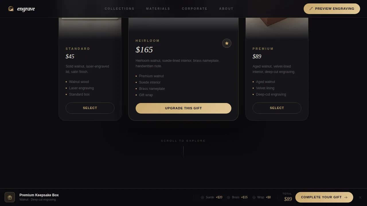 Bespoke — Premium Personalized Gifts Landing Page Template