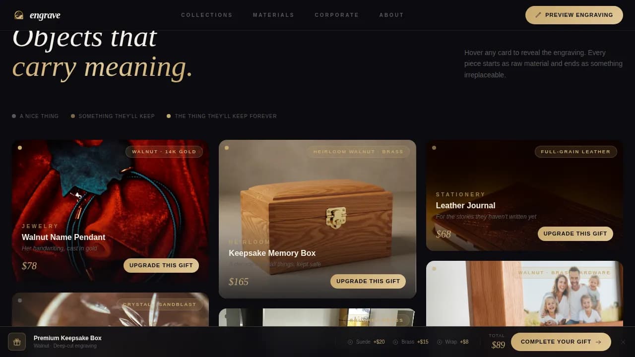 Bespoke — Premium Personalized Gifts Landing Page Template