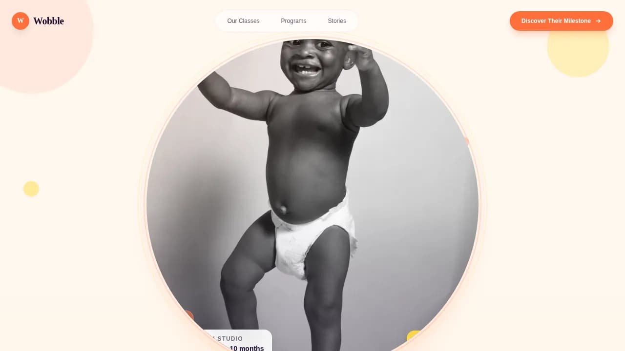Discover — Interactive Infant Development Landing Page Template