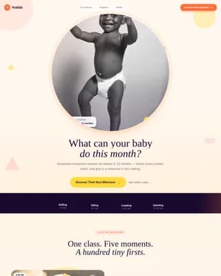 Discover — Interactive Infant Development Landing Page Template