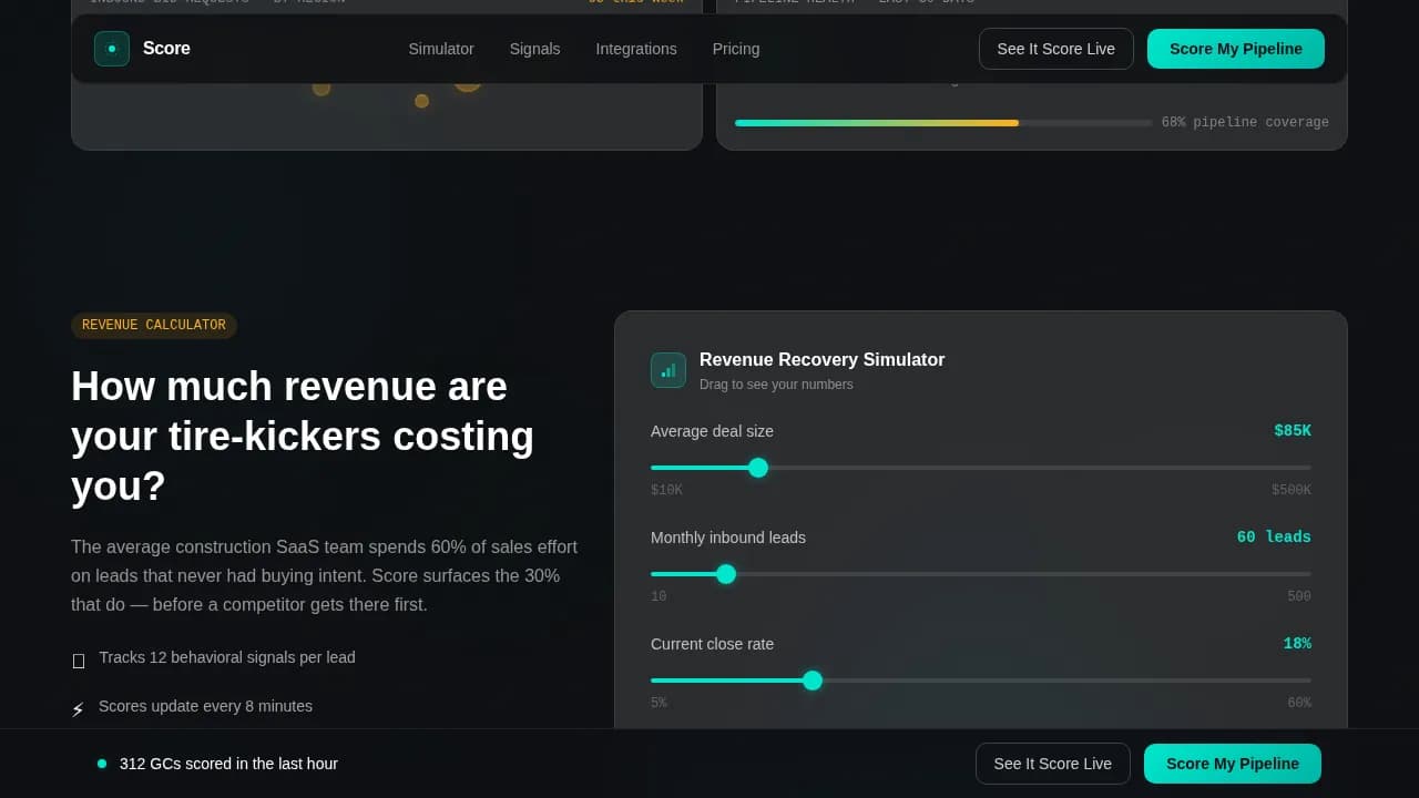 Benchmark — AI-Powered Construction Scoring Landing Page Template
