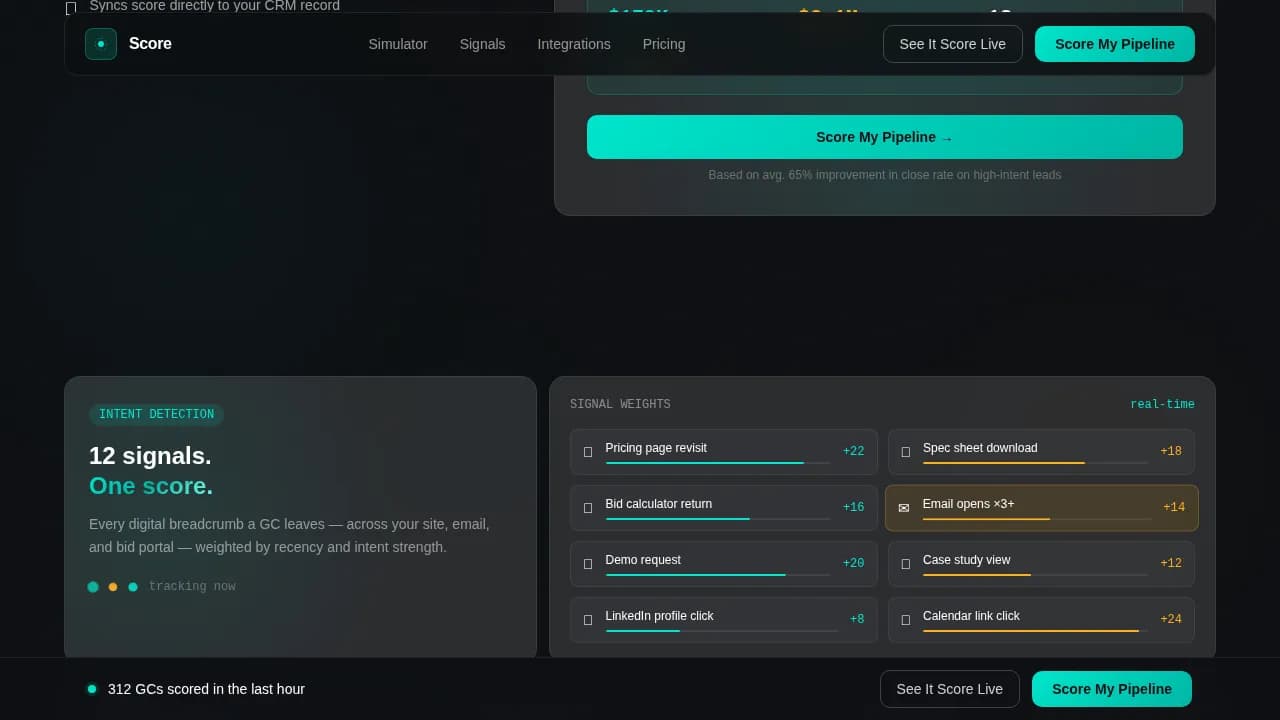 Benchmark — AI-Powered Construction Scoring Landing Page Template