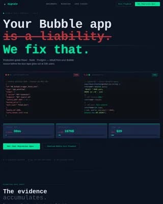 Transfer — Seamless Bubble Platform Landing Page Template