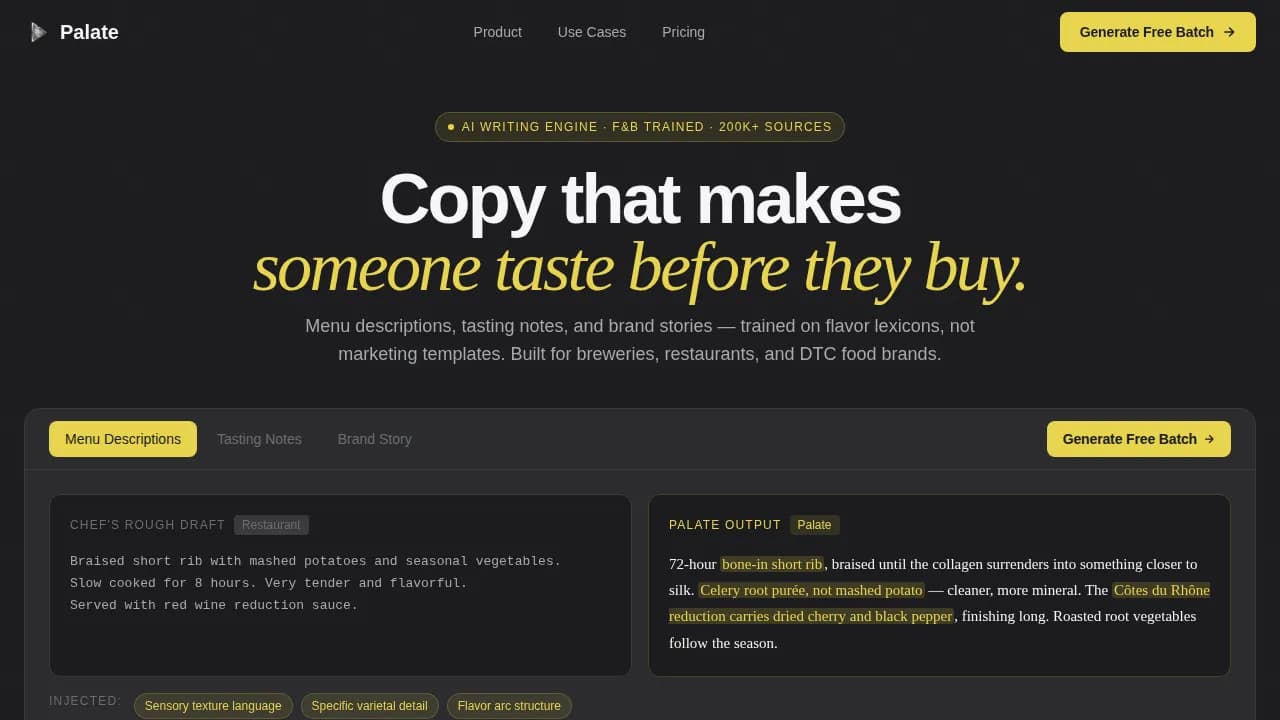Flavor — AI-Powered Culinary Content Landing Page Template
